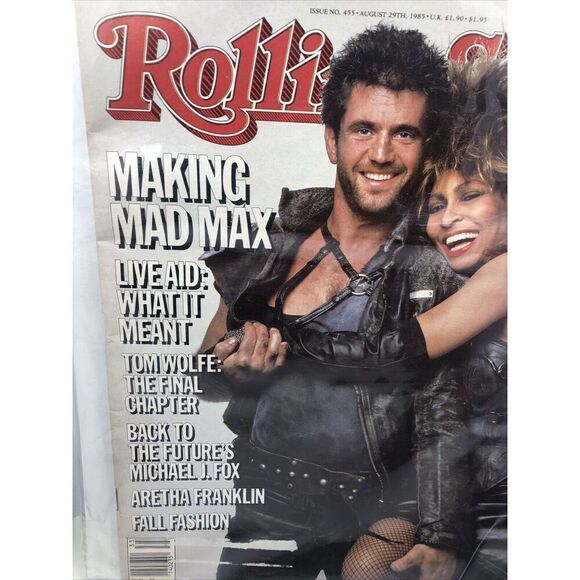1985 ROLLING STONE MAGAZINE # 455 MEL GIBSON TINA TURNER MAD MAX No Label - Picture 2 of 5
